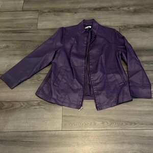 CJ Banks Women's Deep Purple Leather Jacket